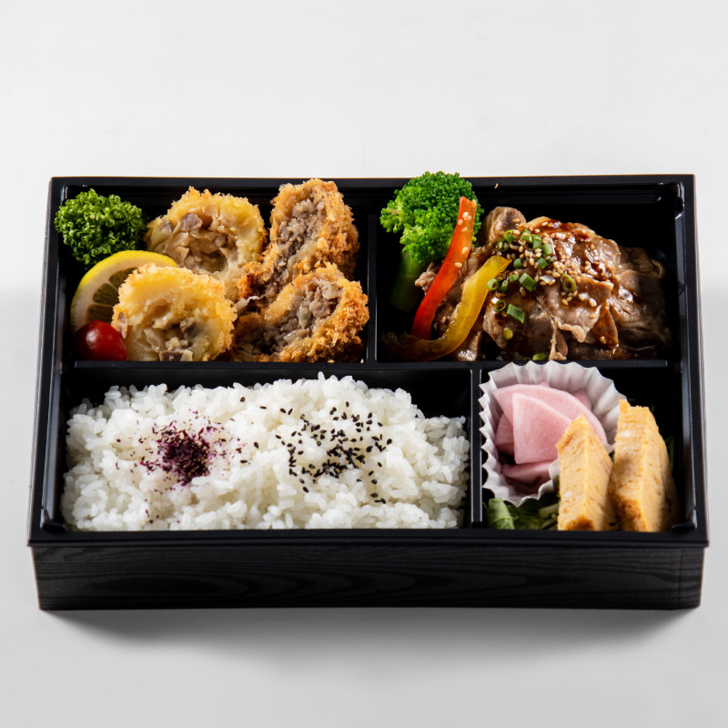 豚肩ロース焼き肉＆常陸牛コロメンチ弁当