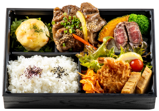 ひとくちステーキ&焼肉コンボ弁当